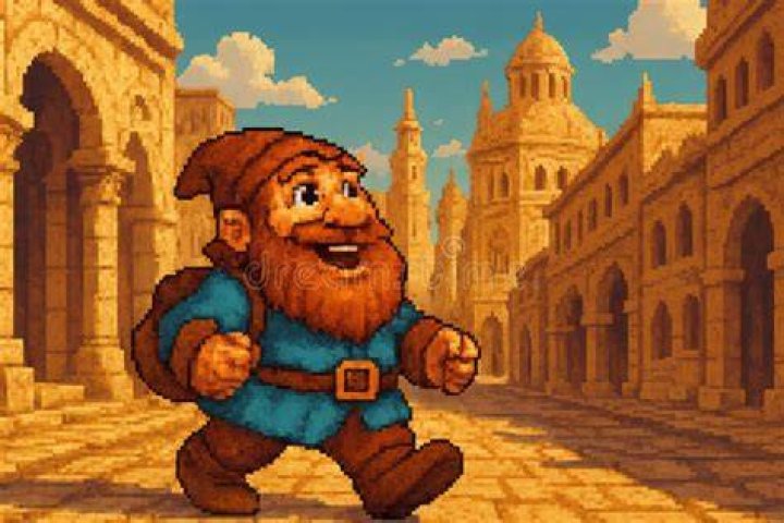 Dwarf happily walking